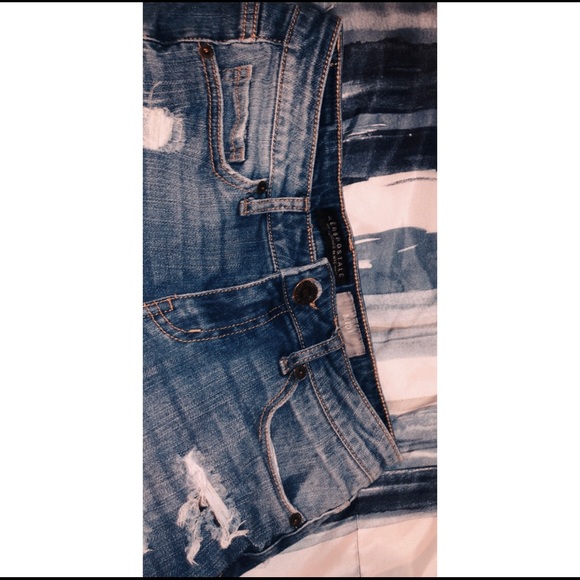 Ripped Denim Jean Shorts - Picture 3 of 6